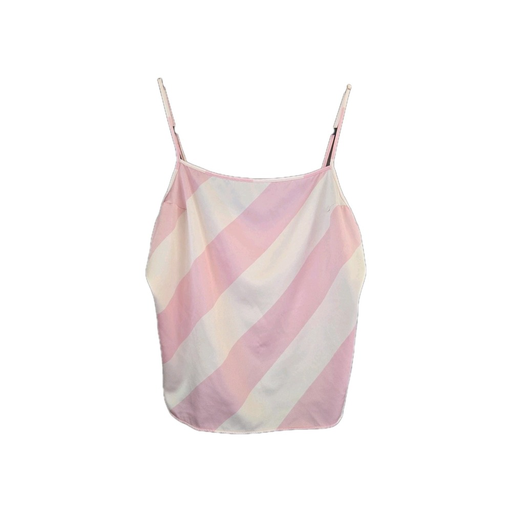 y2k Victoria's Secret Pink & White Classic Candy Stripe Camisole Large